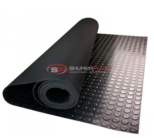 купить Автолинолеум с рисунком пятак черного цвета в Москве