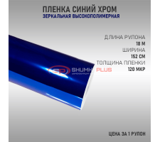 Пленка зеркальный хром синий