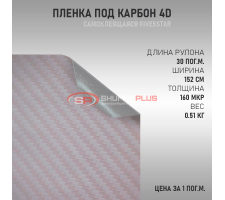 Пленка под карбон 4D серый