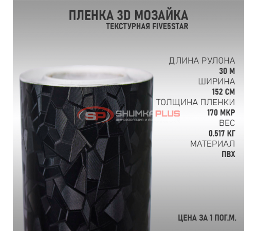 купить Черная пленка 3D мозайка для уникального стиля вашего автомобиля в Москве