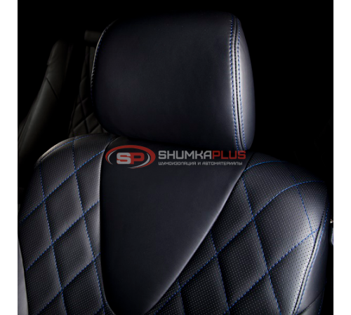 купить Экокожа черная перфорированная ромб в Москве