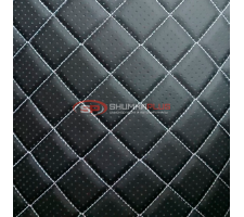 Перфорированная кожа Черная (Белые нитки)