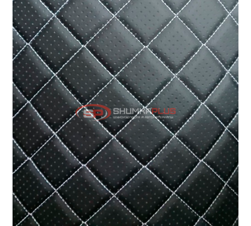 Купить Экокожа черная перфорированная ромб в Москве