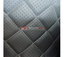 Перфорированная кожа Серая (Белые нитки)