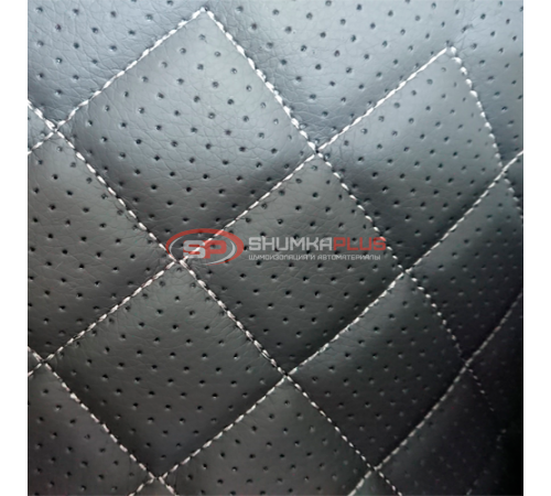 Купить Экокожа серая перфорированная ромб в Москве