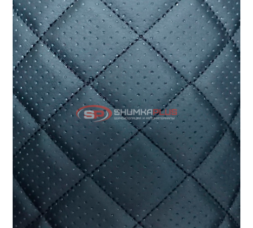 Купить Экокожа перфорированная черная (черные нитки) в Москве