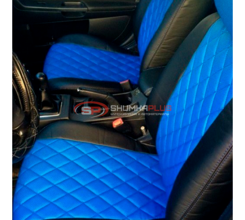 купить Экокожа синяя перфорированная ромб в Москве