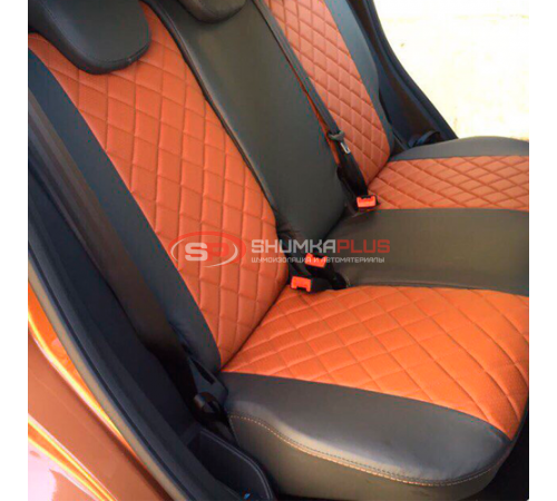 купить Экокожа оранжевая перфорированная ромб в Москве