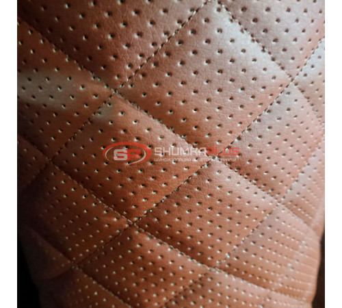 купить Экокожа перфорированная коричневая ромб в Москве