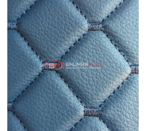 купить Экокожа стеганая Серый Ромб с серой строчкой в Москве