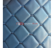 Экокожа стеганая Серый Ромб с серой строчкой