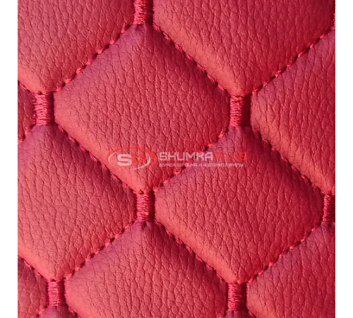 купить Экокожа стеганая красный Ромб с Красной строчкой в Москве