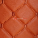 Экокожа стеганая Оранжевый Ромб с оранжевой строчкой