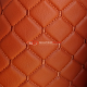 Экокожа стеганая Оранжевый Ромб с оранжевой строчкой