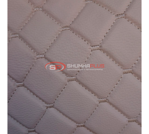 купить Экокожа стеганая Бежевый Ромб с бежевой строчкой в Москве
