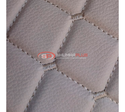 купить Экокожа стеганая Бежевый Ромб с бежевой строчкой в Москве