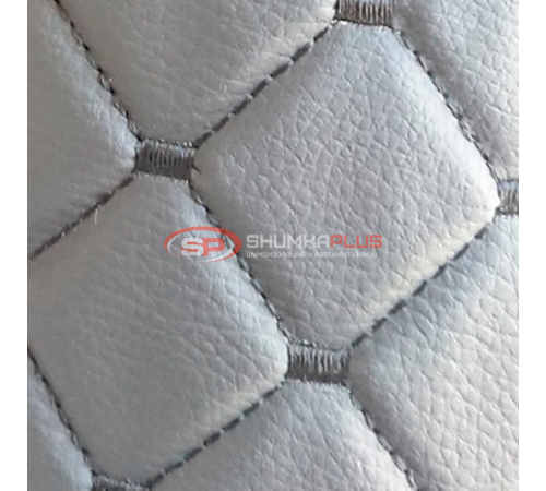 купить Экокожа стеганая Белый Ромб с белой строчкой в Москве