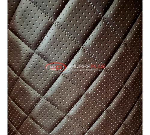 Купить Экокожа темно-коричневая перфорированная ромб в Москве