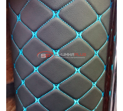 купить Экокожа на поролоне черный ромб (синяя бабочка) в Москве