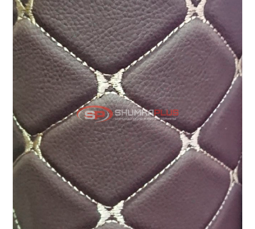 купить Экокожа коричневая ромб на поролоне (Бежевая бабочка) в Москве