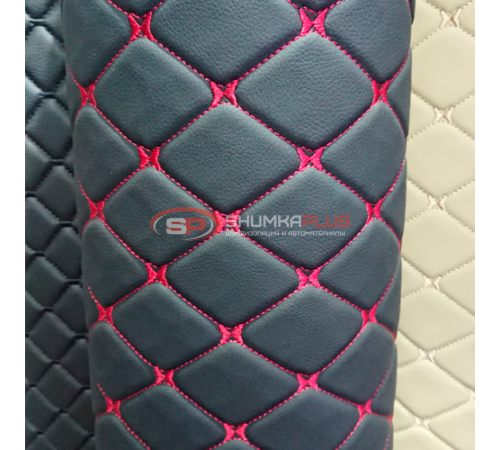 купить Экокожа на поролоне черный ромб (красная бабочка) в Москве