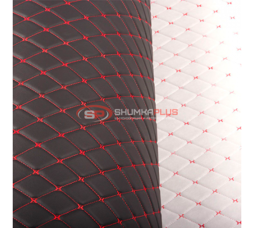 купить Экокожа на поролоне черный ромб (красная бабочка) в Москве