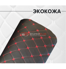 Экокожа на поролоне черный ромб (красная бабочка)
