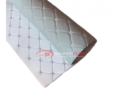 купить Экокожа на поролоне белый ромб (белая бабочка) в Москве