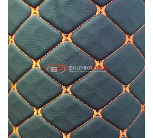 купить Экокожа на поролоне черный ромб (оранжевая бабочка) в Москве