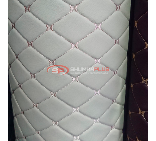 купить Экокожа на поролоне белый ромб (бежевая бабочка) в Москве