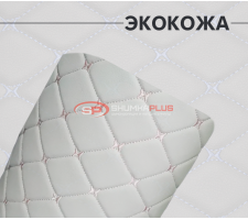 Экокожа на поролоне белый ромб (бежевая бабочка)
