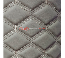 Экокожа ПВХ бежевый ромб стежка в 3 ряда