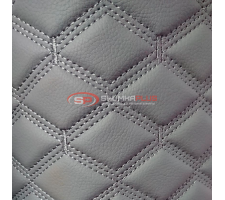 Экокожа ПВХ серый ромб стежка в 3 ряда
