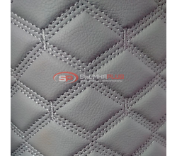 Экокожа ПВХ серый ромб стежка в 3 ряда