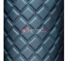 Экокожа ПВХ Черный широкий ромб (черные нитки)