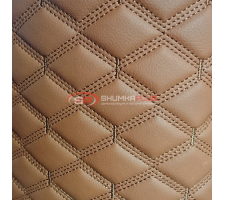 Экокожа ПВХ бежевый ромб стежка в 3 ряда