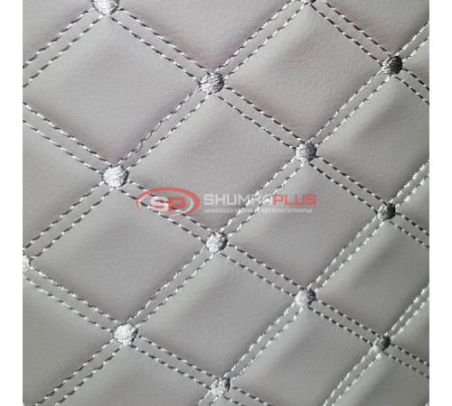купить Стеганая экокожа ромб серый с серой строчкой в Москве