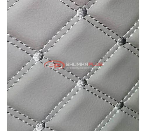 купить Стеганая экокожа ромб серый с серой строчкой в Москве