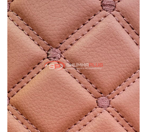 купить Стеганая экокожа ромб коричневый с коричневой строчкой в Москве