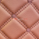 Стеганая экокожа ромб коричневый с коричневой строчкой