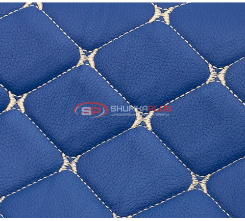 купить Экокожа на поролоне светло-синий ромб (бежевая бабочка) в Москве