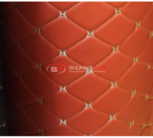 купить Экокожа на поролоне красный ромб (бежевая бабочка) в Москве