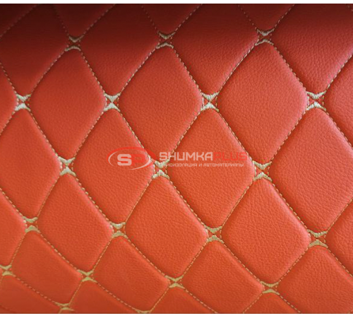 купить Экокожа на поролоне красный ромб (бежевая бабочка) в Москве