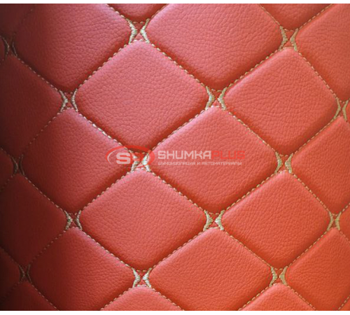 купить Экокожа на поролоне красный ромб (бежевая бабочка) в Москве