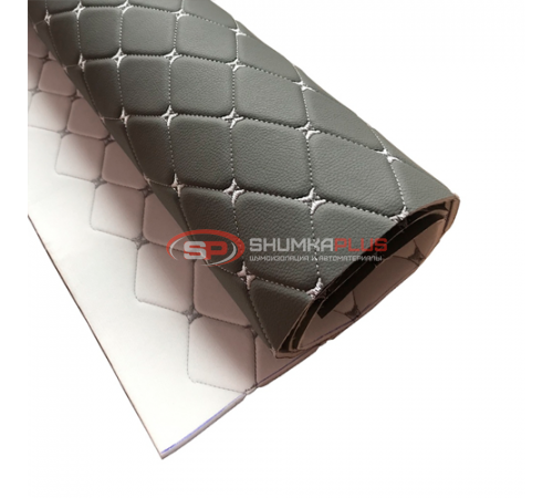 купить Экокожа на поролоне серый ромб (серая бабочка) в Москве