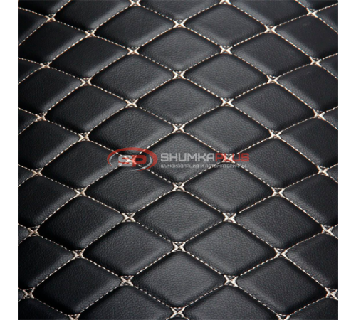 купить Экокожа на поролоне черный ромб (белая бабочка) в Москве