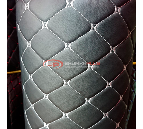 купить Экокожа на поролоне черный ромб (белая бабочка) в Москве