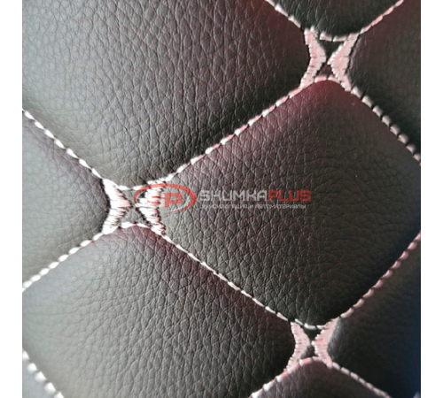 купить Экокожа на поролоне черный ромб (белая бабочка) в Москве