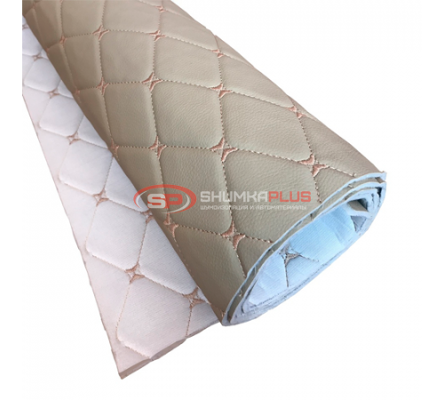 купить Экокожа бежевая ромб на поролоне (Бежевая бабочка) в Москве