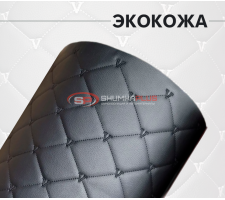 Экокожа стёганая кVадрат черный (Нитки черные)